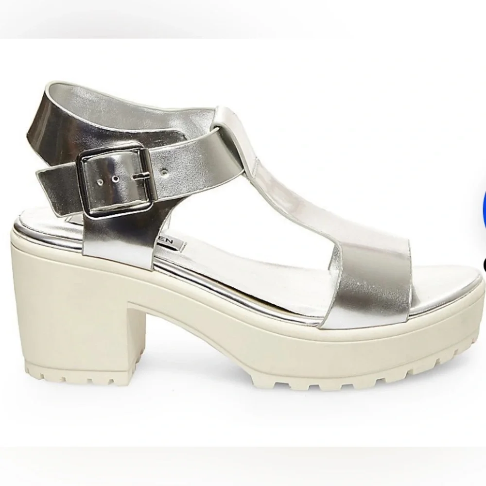 Steve Madden sandals silver Chunky Platform Steve Madden heels shoes Steffano